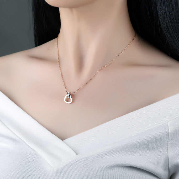 Diamond Love Heart Pendant Necklace