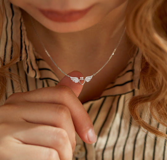 Silver Flying Wings Angel Wings Necklace