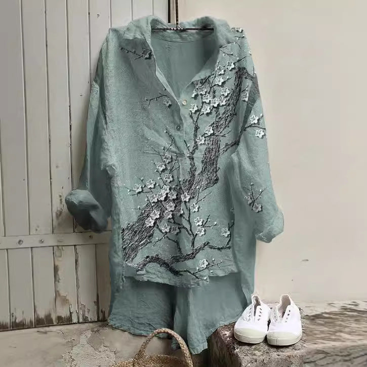 Floral Pattern 3D Personalized Long Sleeve Vest Girls Summer Loose Style