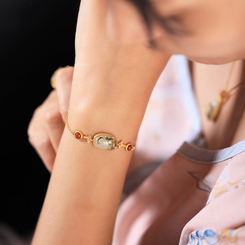 Icing On The Cake Hetian Jade Hand Accessory Bracelet