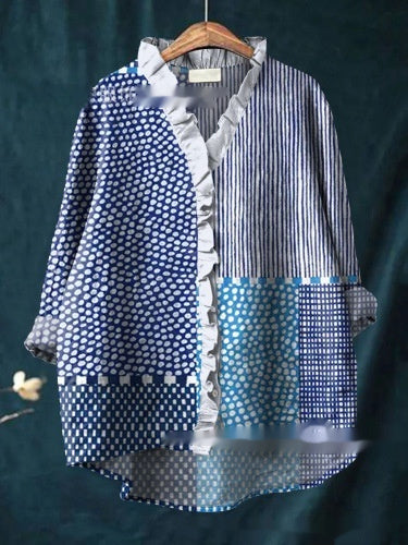 Loose Print Crew Neck Casual Plus Size Women's T-shirt