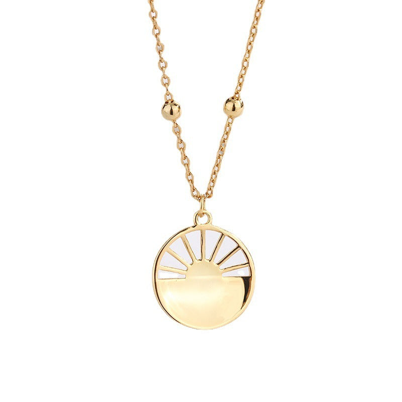 Sunset Hollow Chain With Cold Wind Creative Sunburst Clavicle Chain