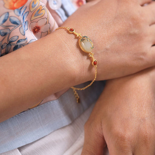 Icing On The Cake Hetian Jade Hand Accessory Bracelet