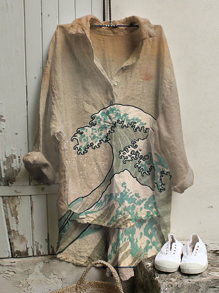 Floral Pattern 3D Personalized Long Sleeve Vest Girls Summer Loose Style