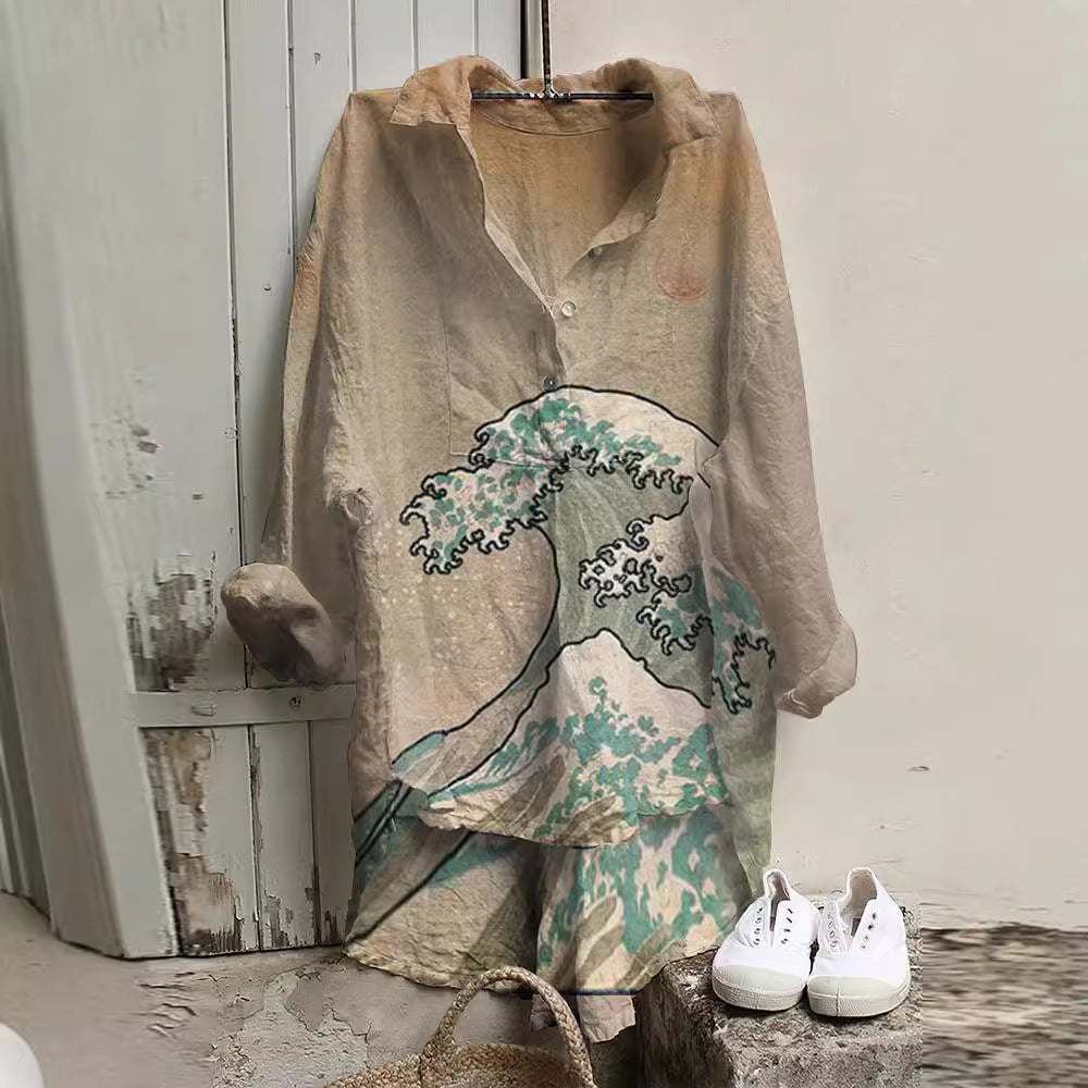 Floral Pattern 3D Personalized Long Sleeve Vest Girls Summer Loose Style