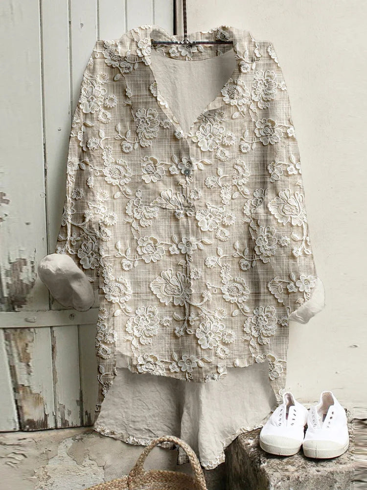 Floral Pattern 3D Personalized Long Sleeve Vest Girls Summer Loose Style