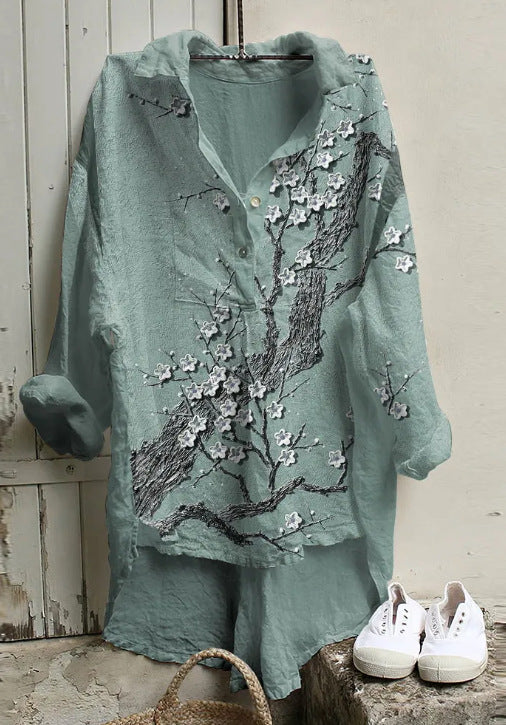 Floral Pattern 3D Personalized Long Sleeve Vest Girls Summer Loose Style