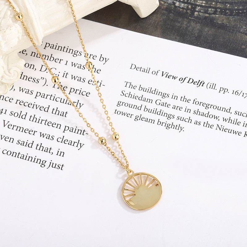 Sunset Hollow Chain With Cold Wind Creative Sunburst Clavicle Chain