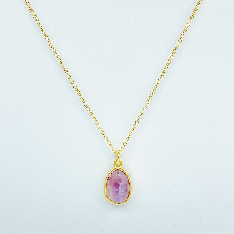Green Aventurine Pendant Necklace Clavicle Chain Titanium