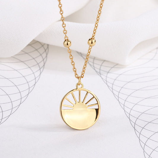 Sunset Hollow Chain With Cold Wind Creative Sunburst Clavicle Chain