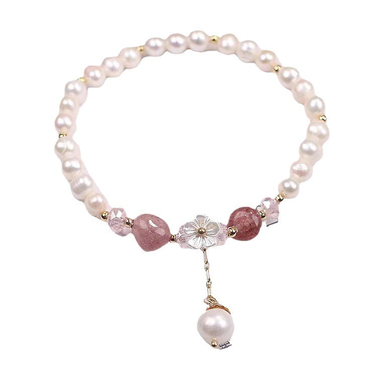 Natural Freshwater Pearl Crystal Bracelet For Women
