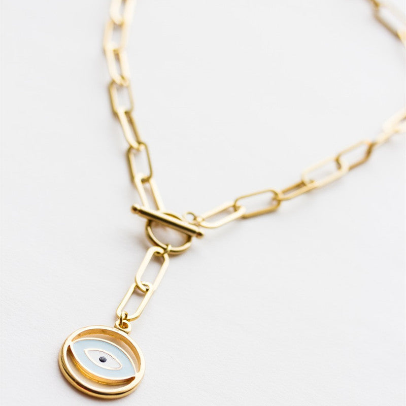 Copper Plating 14K Real Gold OT Buckle Necklace